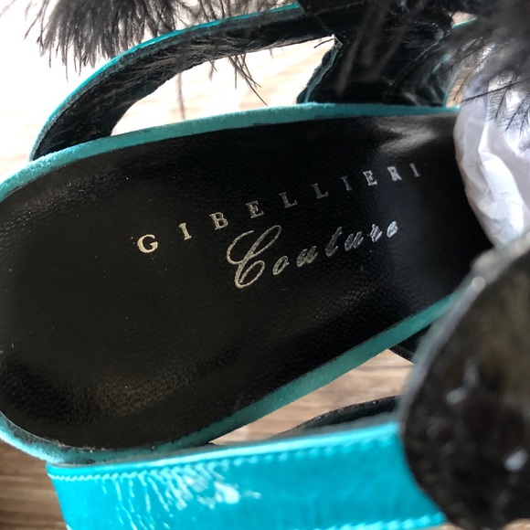Gibellieri Couture Teal & Black Heels - Picture 7 of 8